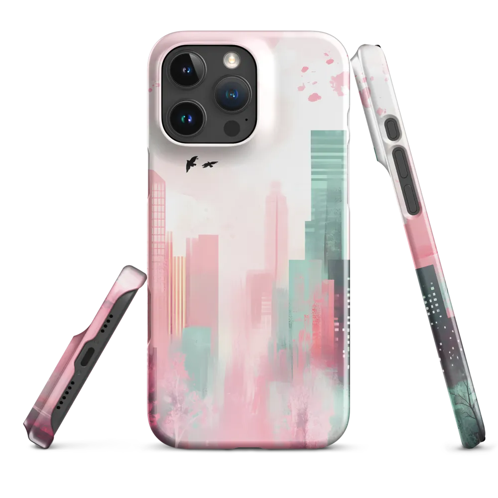 Dreamy Cityscape in Pink and Cyan