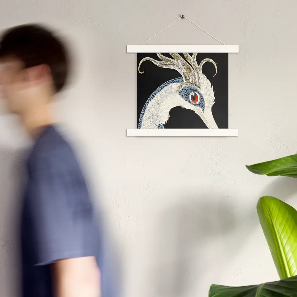 Elegance of the Majestic Peacock | Poster With White Wood Hanger | 10″×10″