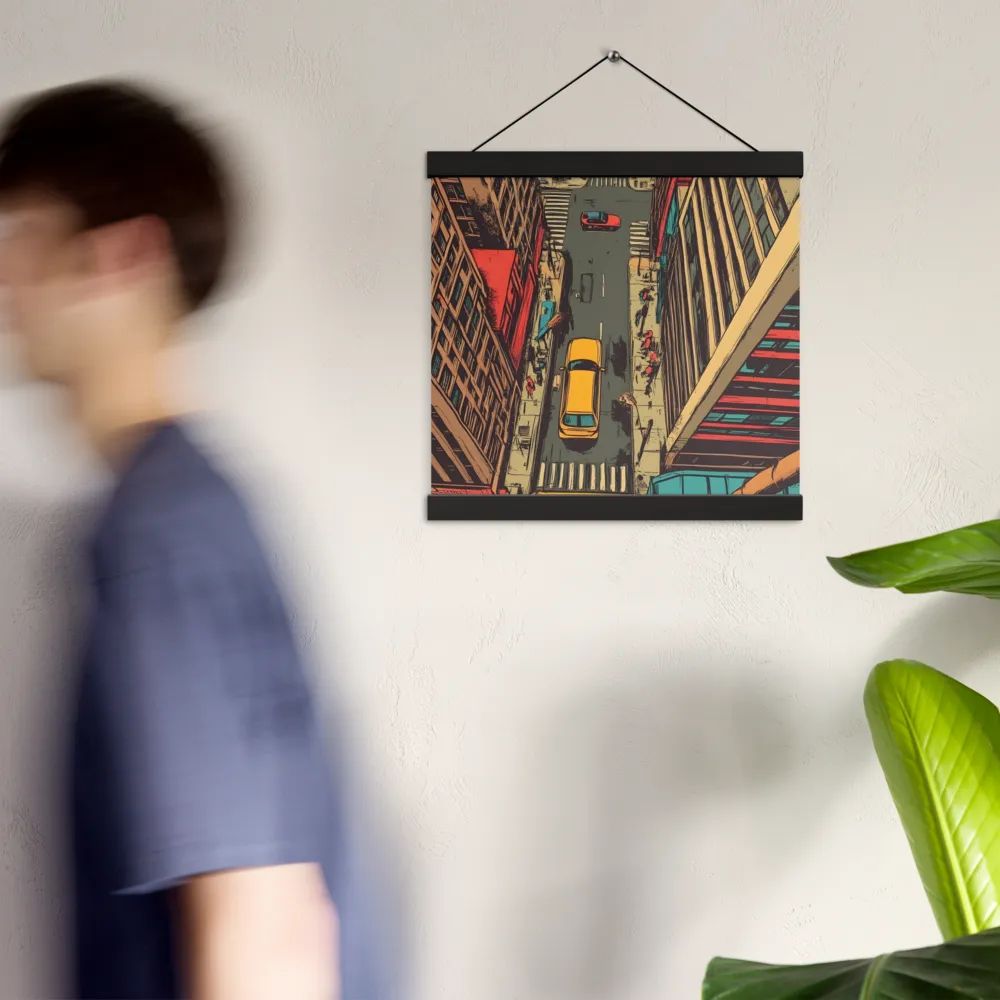 Urban Symphony | Poster With Black Wood Hanger | 12″×12″