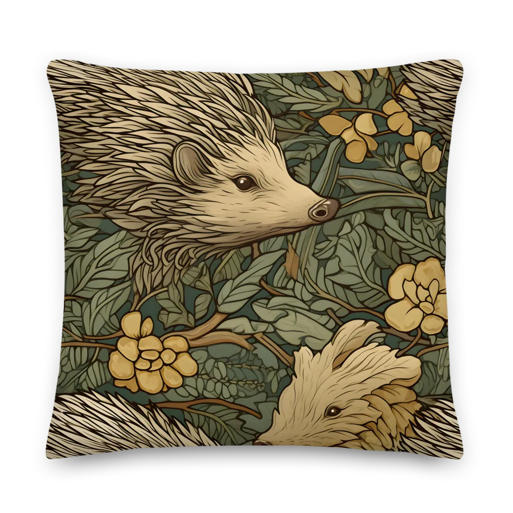 Whimsical Hedgehog Garden | Pillow | 22″×22″