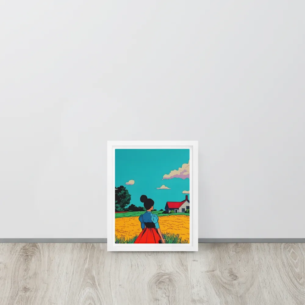 Whispers of a Sunlit Meadow | Canvas with White Frame | 8″×10″
