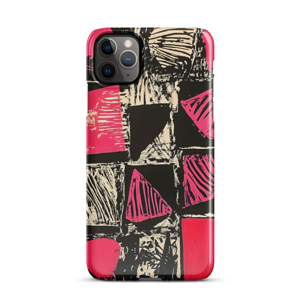 Geometric Symphony in Pink and Black | Phone Case |  11 Pro Max | Snap Case | Glossy