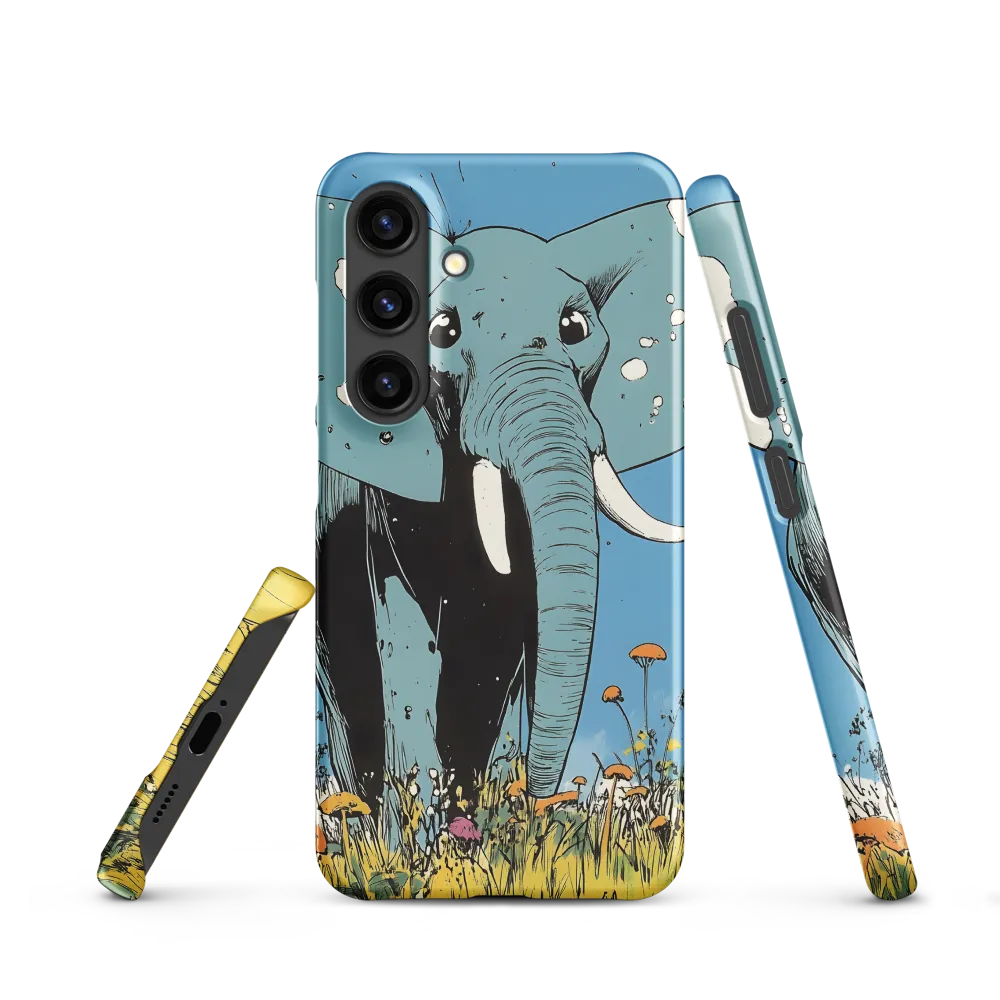 Whimsical Blue Elephant in Bloom