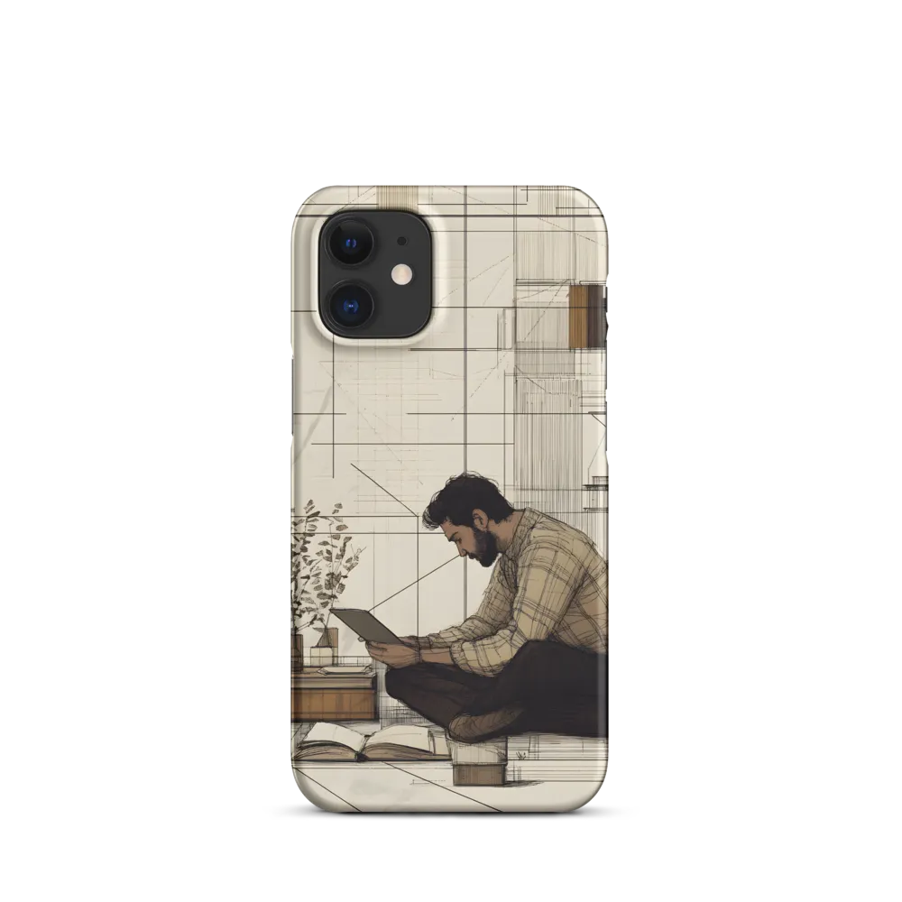 Quiet Reflections in Line | Phone Case |  12 Mini | Snap Case | Matte