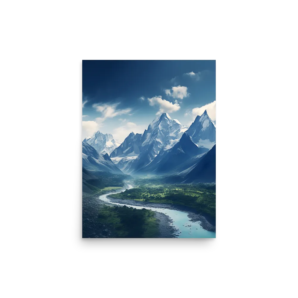 Majestic Serenity: A Landscape of Mountains and Rivers | Poster | 12″×16″