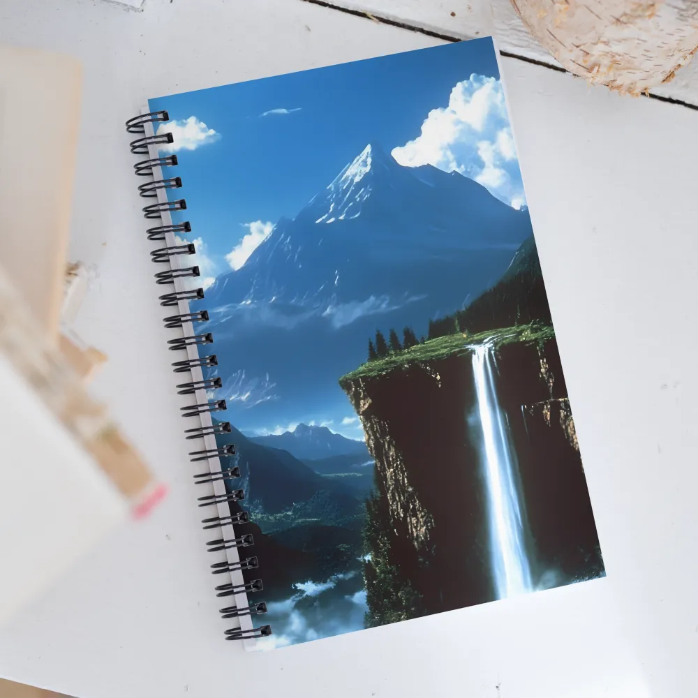 Nature's Majesty: A Serene Cascade | Spiral Notebook