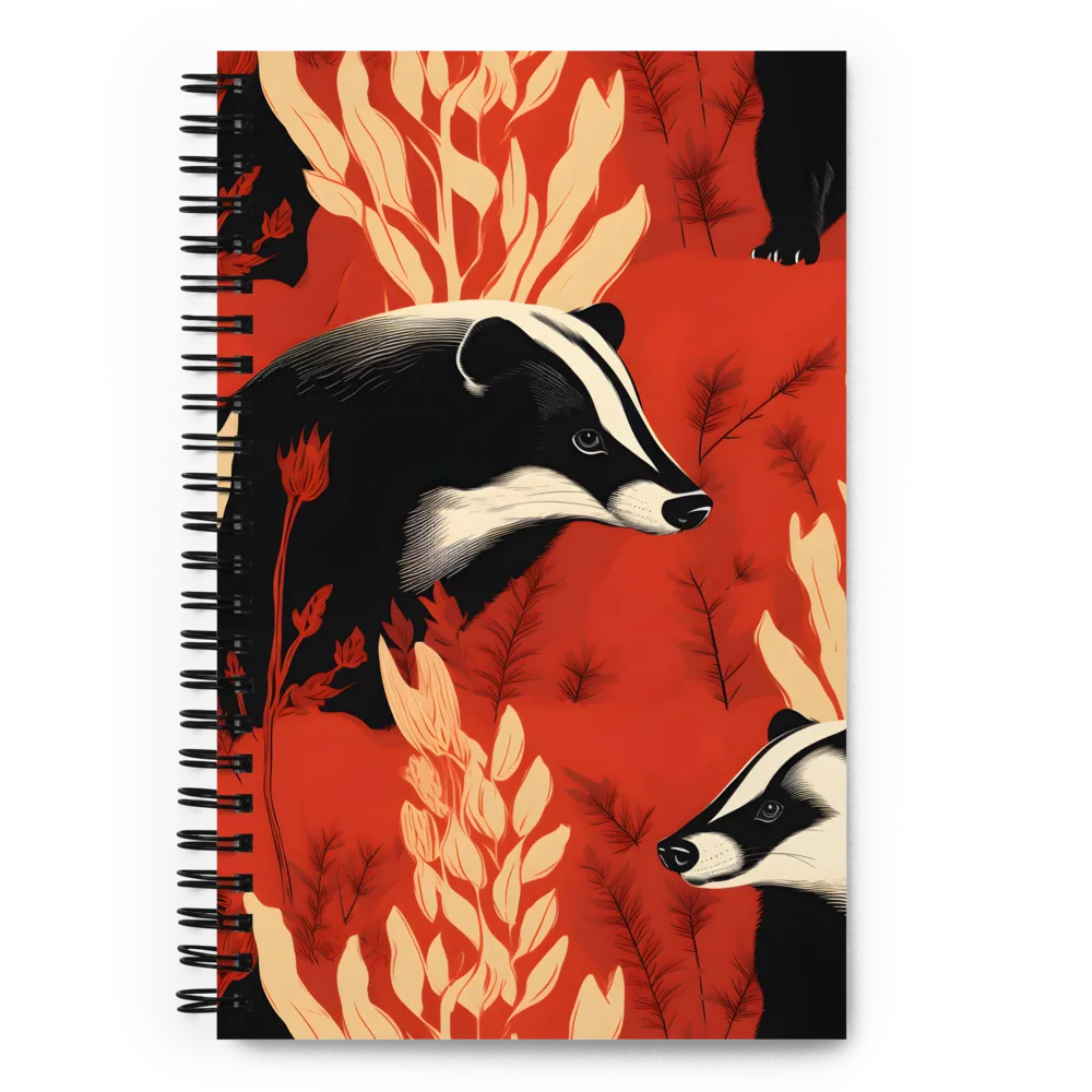 Whimsical Badger Dance | Spiral Notebook