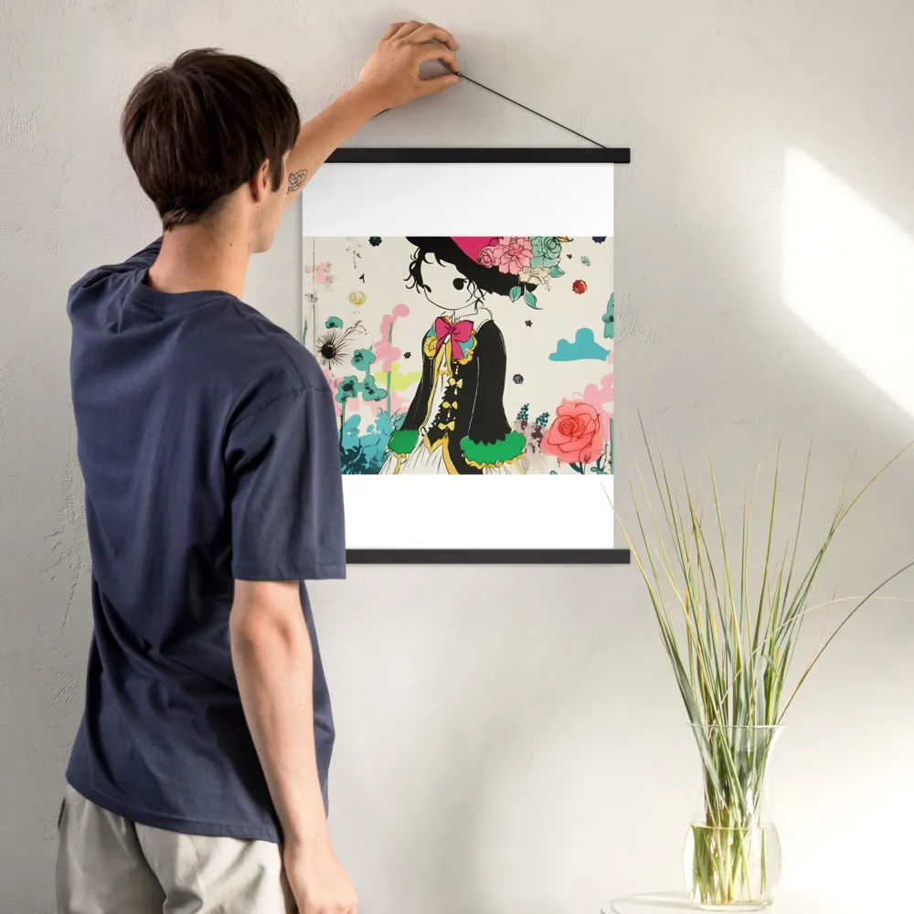 Whimsical Garden Reverie | Poster With Black Wood Hanger | 18″×24″