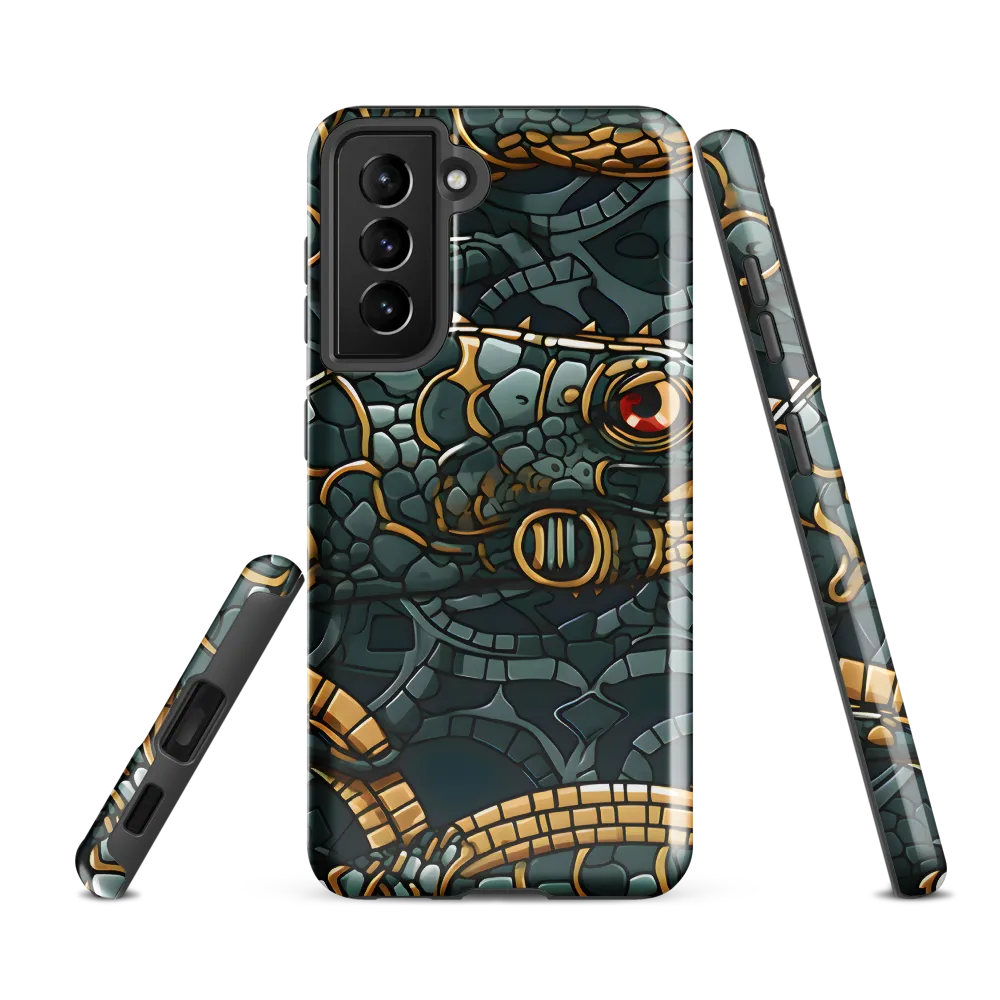 Reptilian Elegance: A Digital Art Nouveau Tapestry