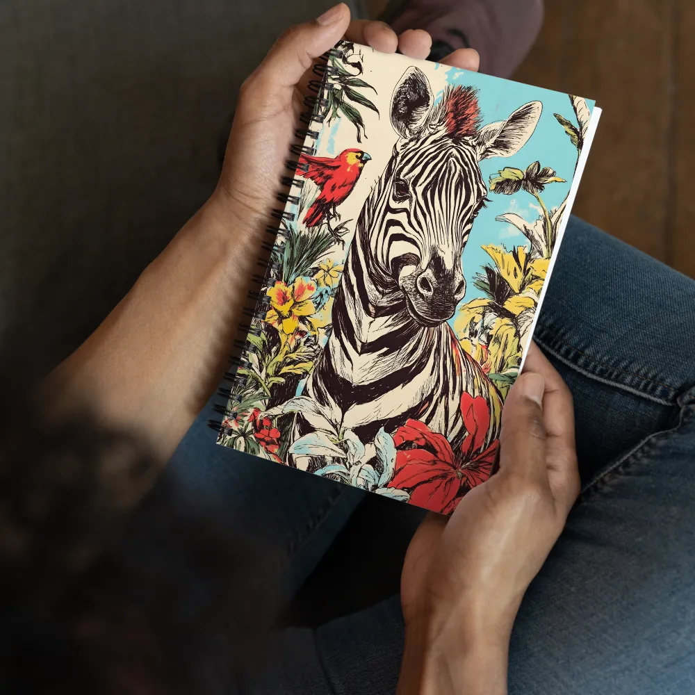 Zebra in Tropical Reverie | Spiral Notebook