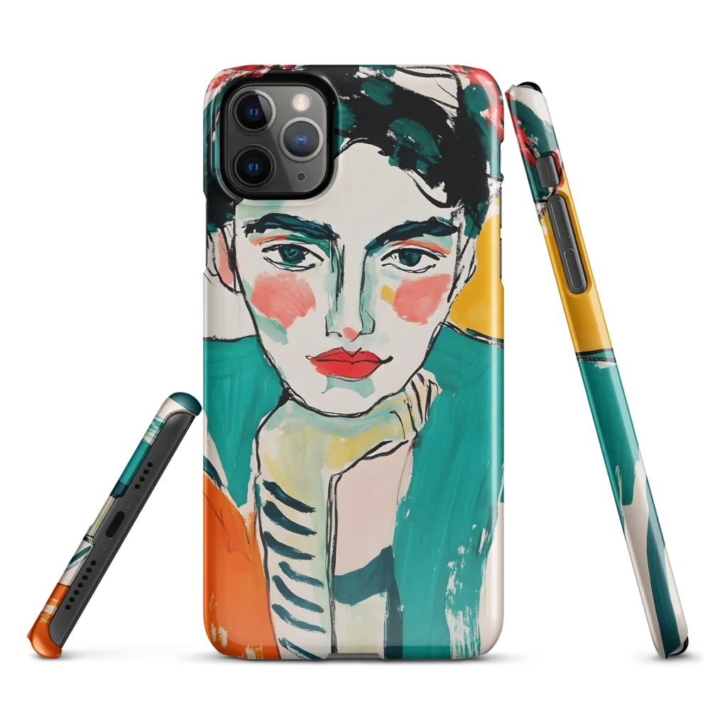 Contemplative Portrait in Bold Hues | Phone Case |  11 Pro Max | Snap Case | Glossy