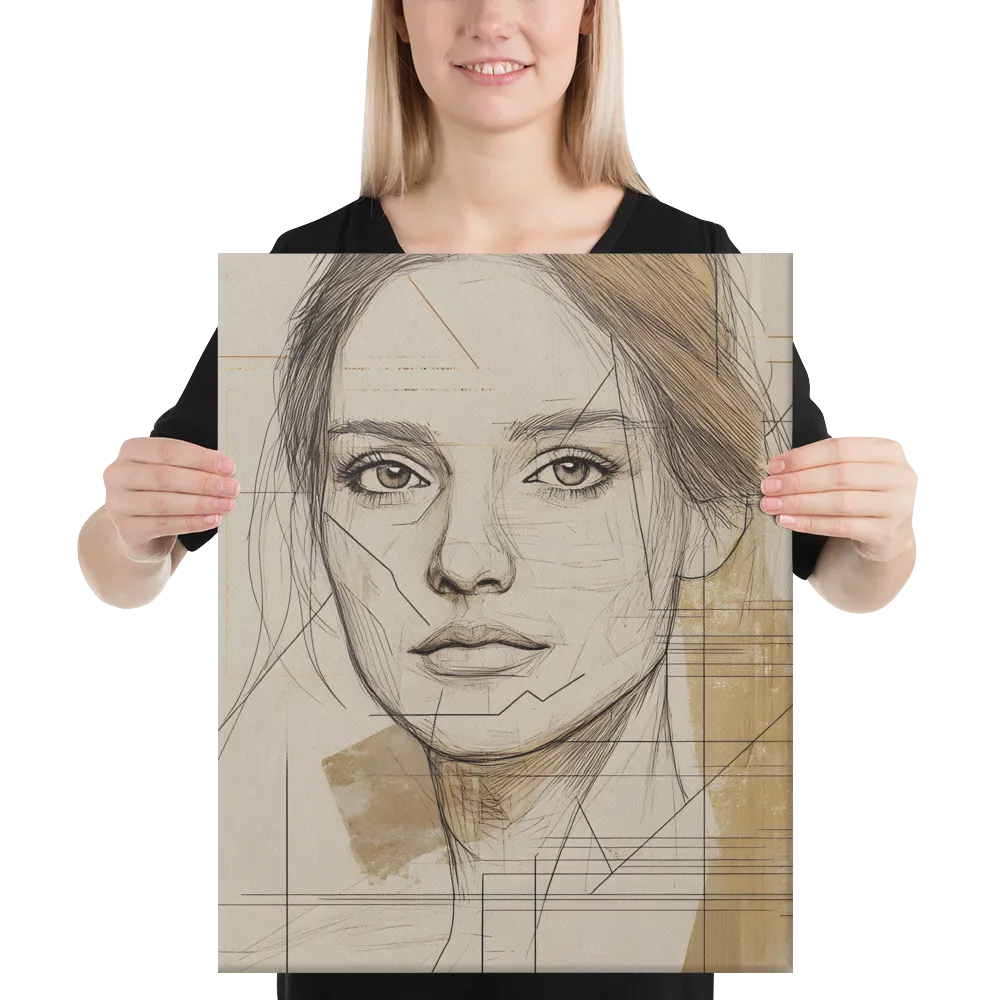 Geometric Elegance: A Modern Portrait | Canvas | 16″×20″