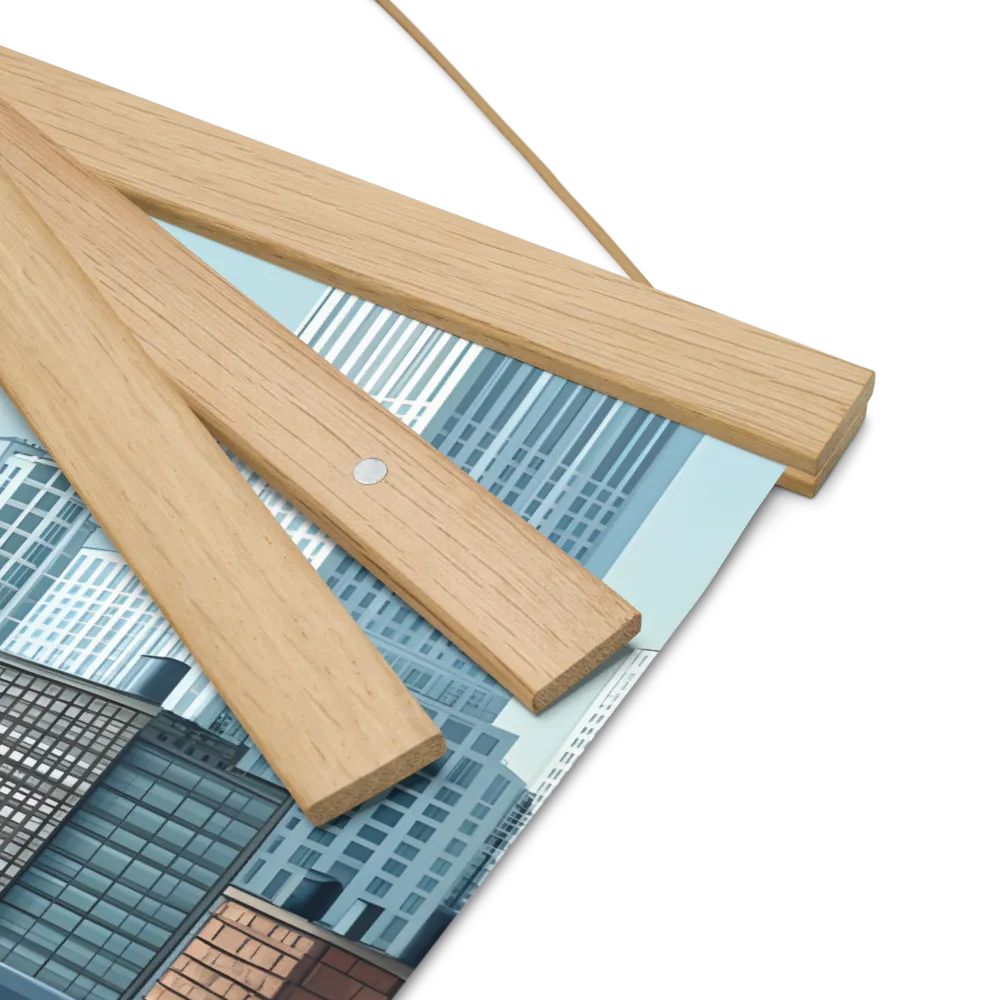 Urban Symphony | Poster With Oak Wood Hanger | 16″×16″