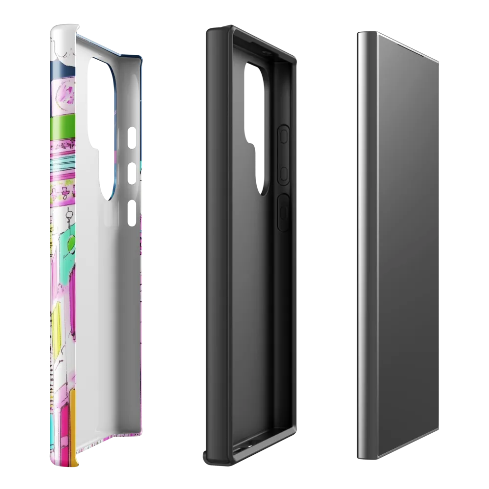 Futuristic Cityscape with Floating Structures | Phone Case |  S24 Ultra | Tough Case | Glossy