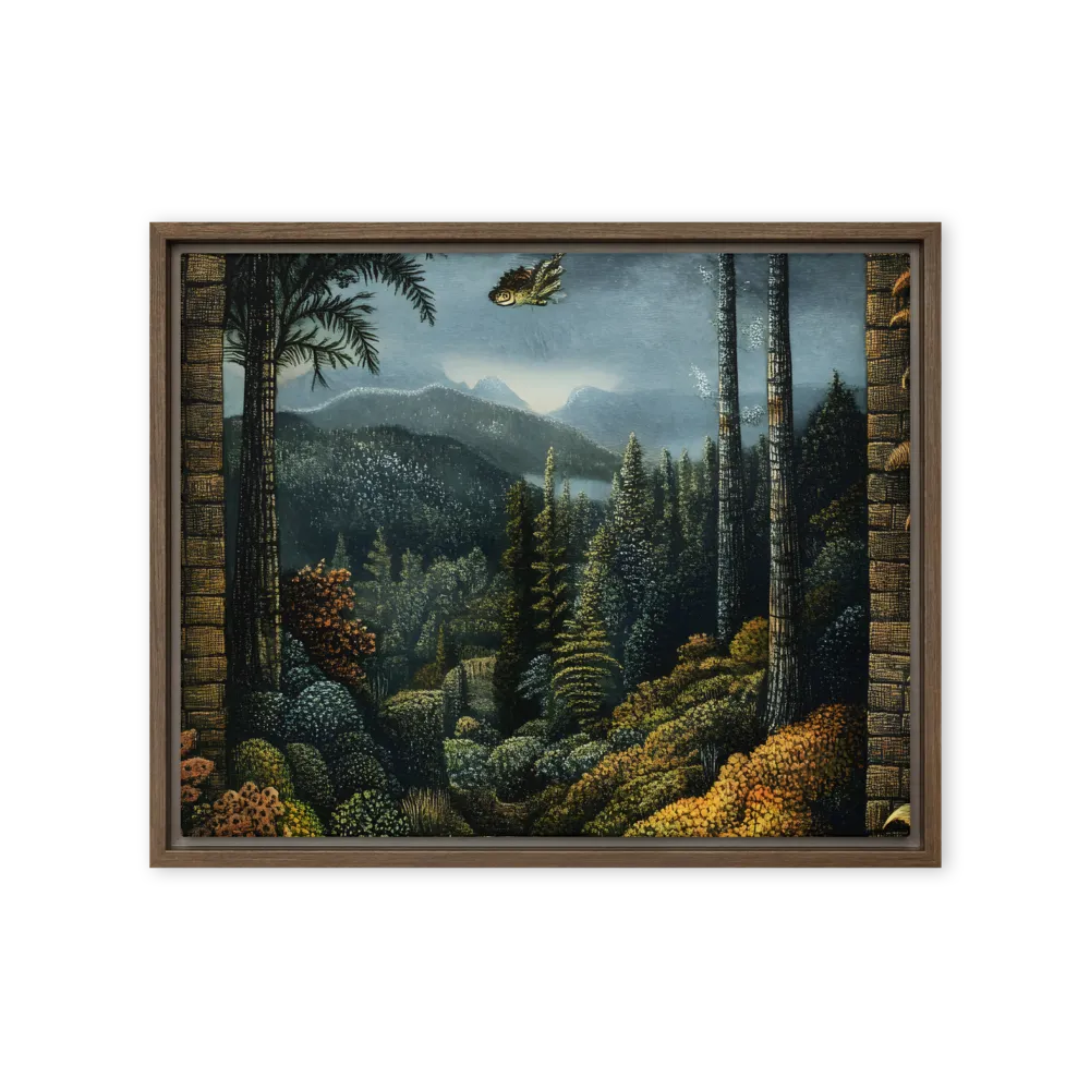 Whispers of the Enchanted Forest | Canvas with Brown Frame | 16″×20″