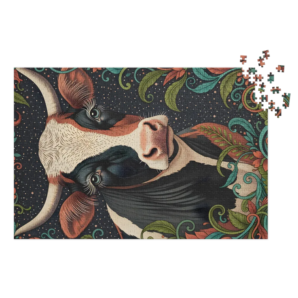 Cosmic Bloom Bovine 
 Jigsaw Puzzle in Tin Box