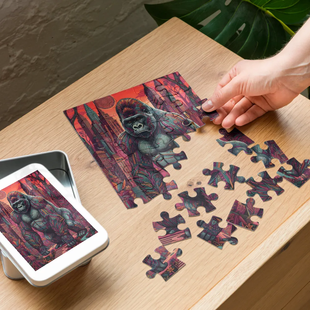 Ornate Silverback 
 Jigsaw Puzzle in Tin Box