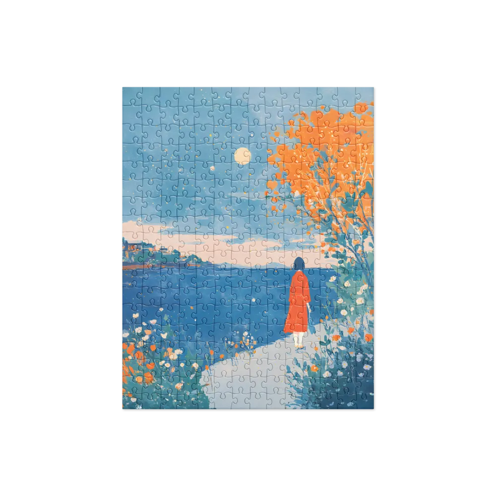 Moonlit Shore, Red Coat 
 Jigsaw Puzzle