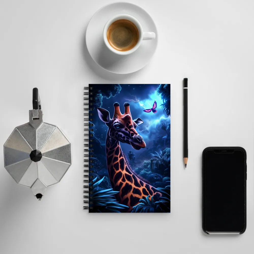 Mystical Giraffe in Twilight Jungle | Spiral Notebook