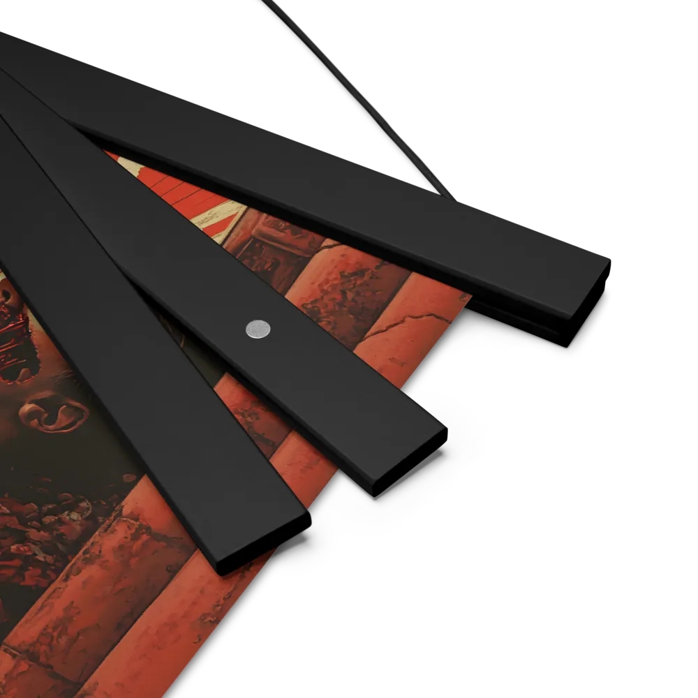 Defiant Echoes of Ruin | Poster With Black Wood Hanger | 10″×10″