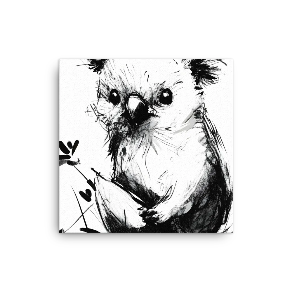 Whimsical Koala in Ink | Thin Canvas | 12″×12″