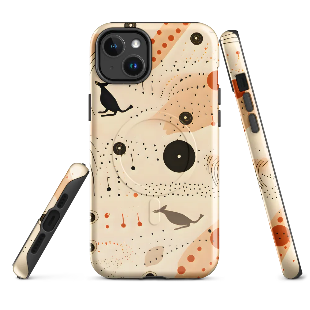 Playful Patterns in Earth Tones | Phone Case |  14 Plus | MagSafe® Tough Case | Glossy