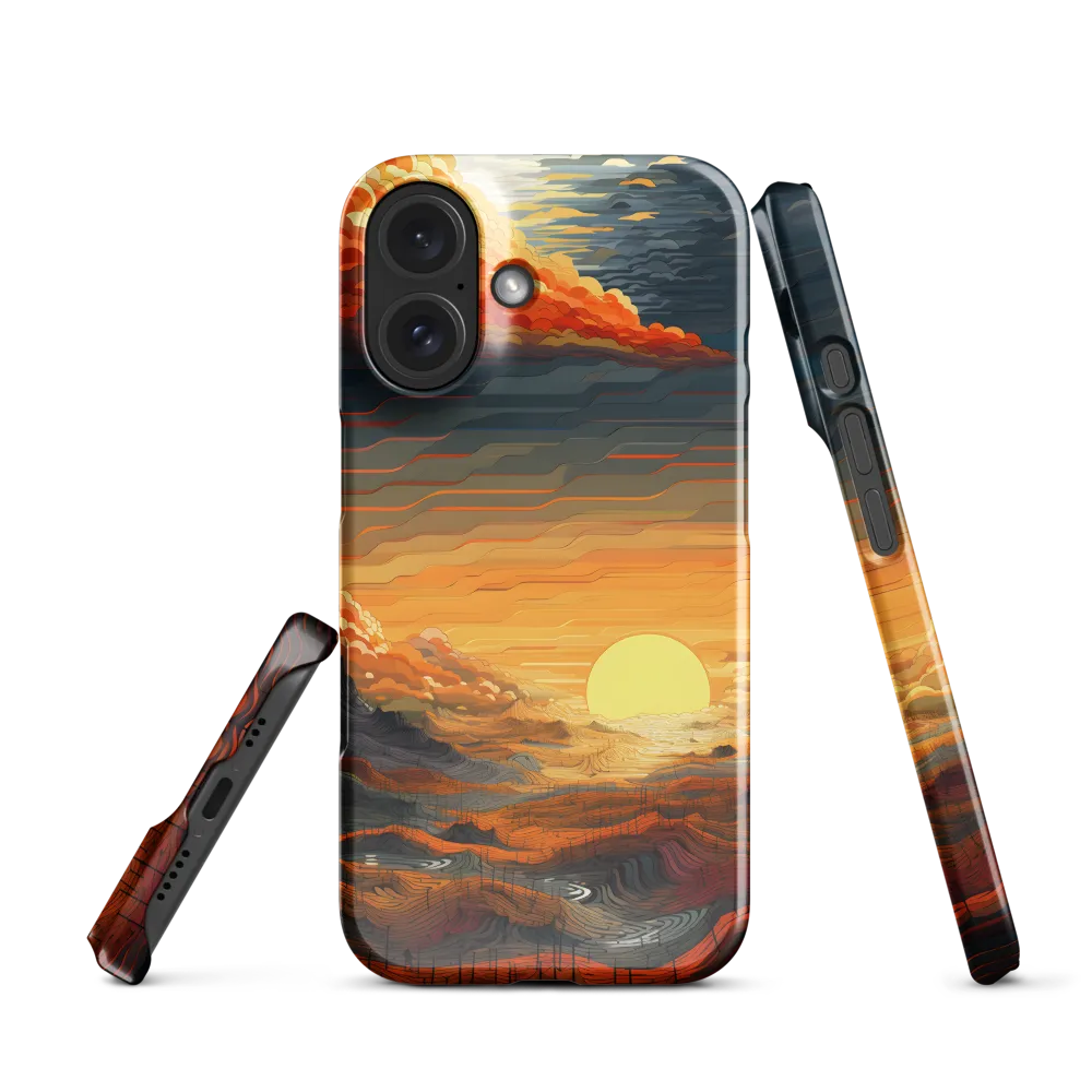 Ethereal Sunset: A Serene Landscape in Flowing Forms | Phone Case |  16 | Snap Case | Glossy