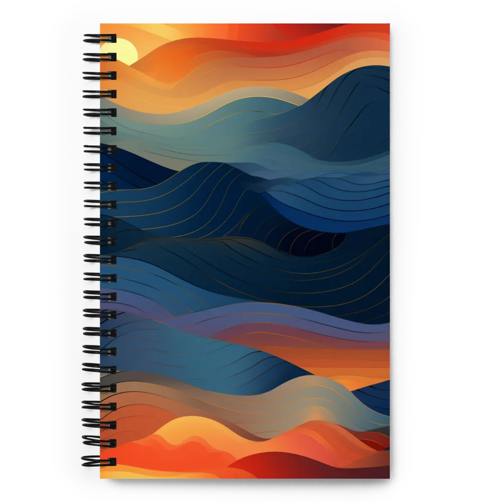 Harmonious Waves at Dusk | Spiral Notebook