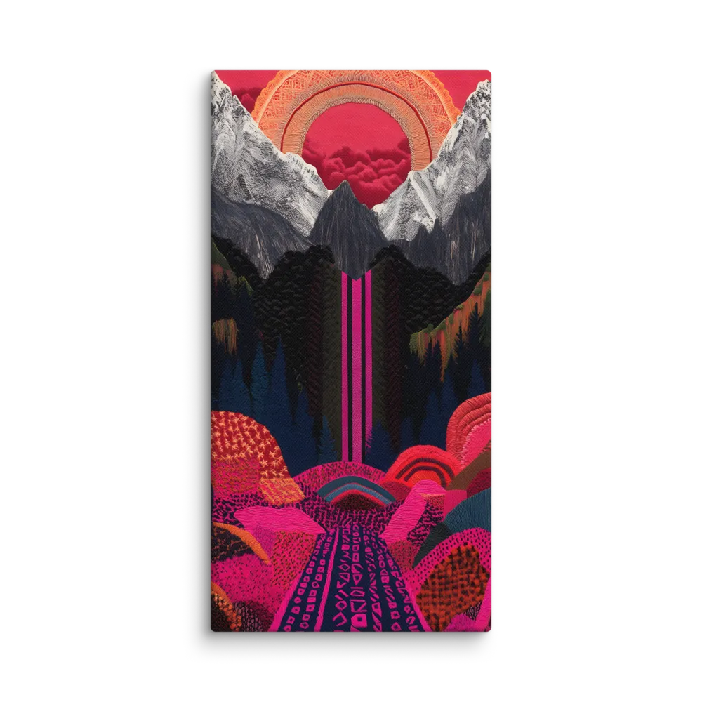 Ethereal Cascade: A Surreal Landscape | Canvas | 10″×20″