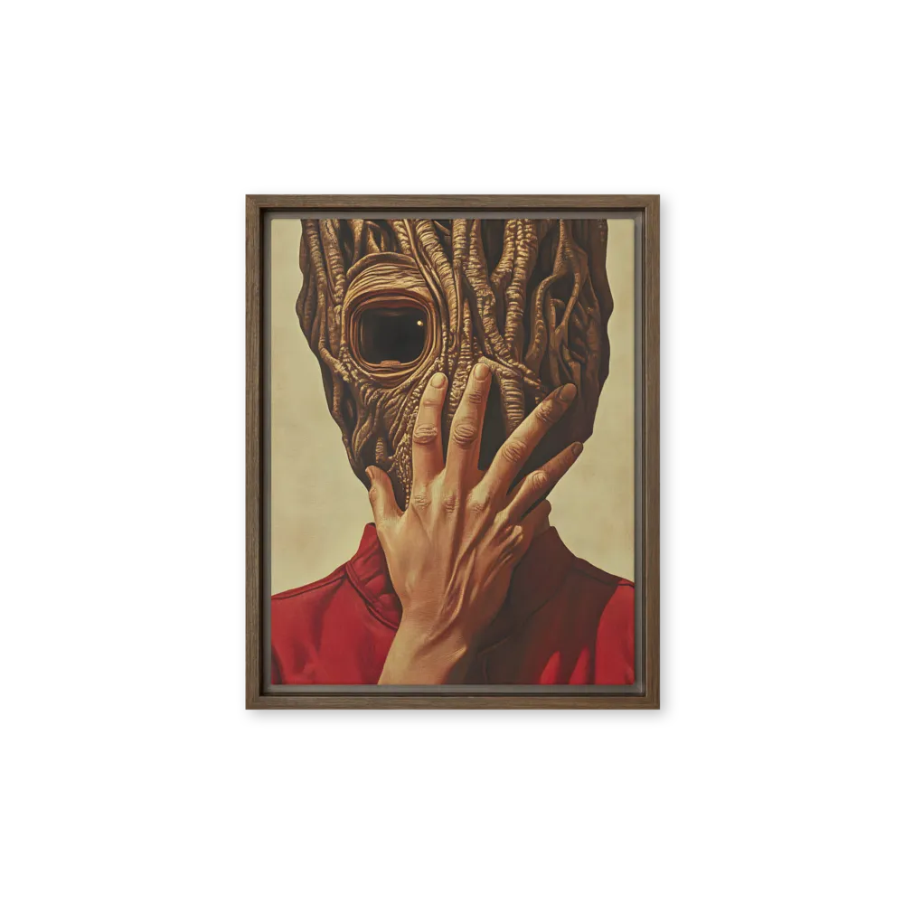 The Mask of Roots | Canvas with Brown Frame | 11″×14″