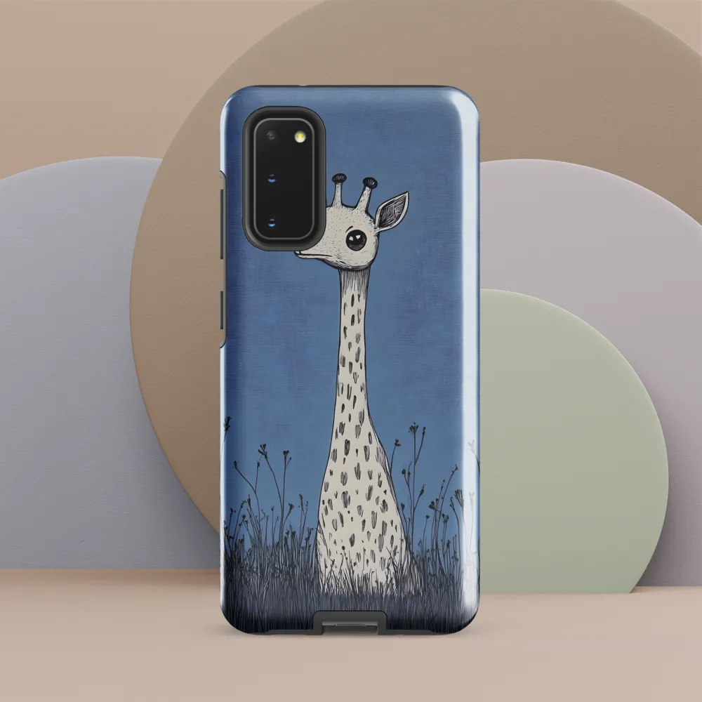 Whimsical Giraffe in Blue