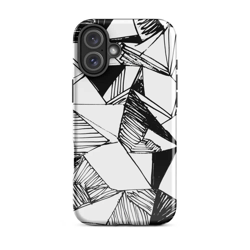 Dynamic Geometry in Ink | Phone Case |  16 Plus | Tough Case | Glossy