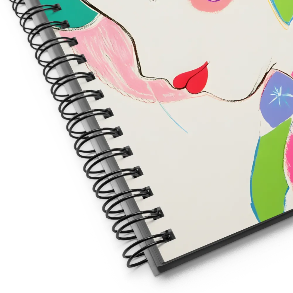 Whimsical Portrait in Colorful Abstraction | Spiral Notebook