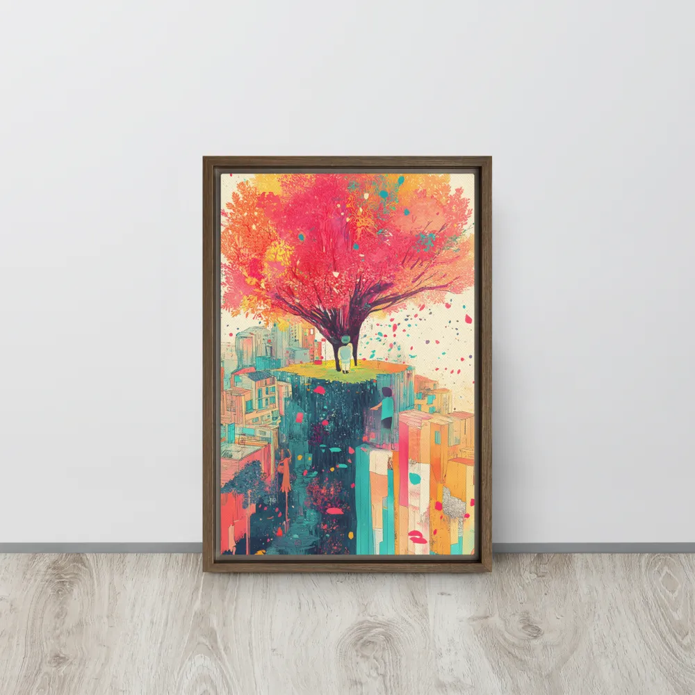 Whispers of Urban Dreams | Canvas with Brown Frame | 12″×18″