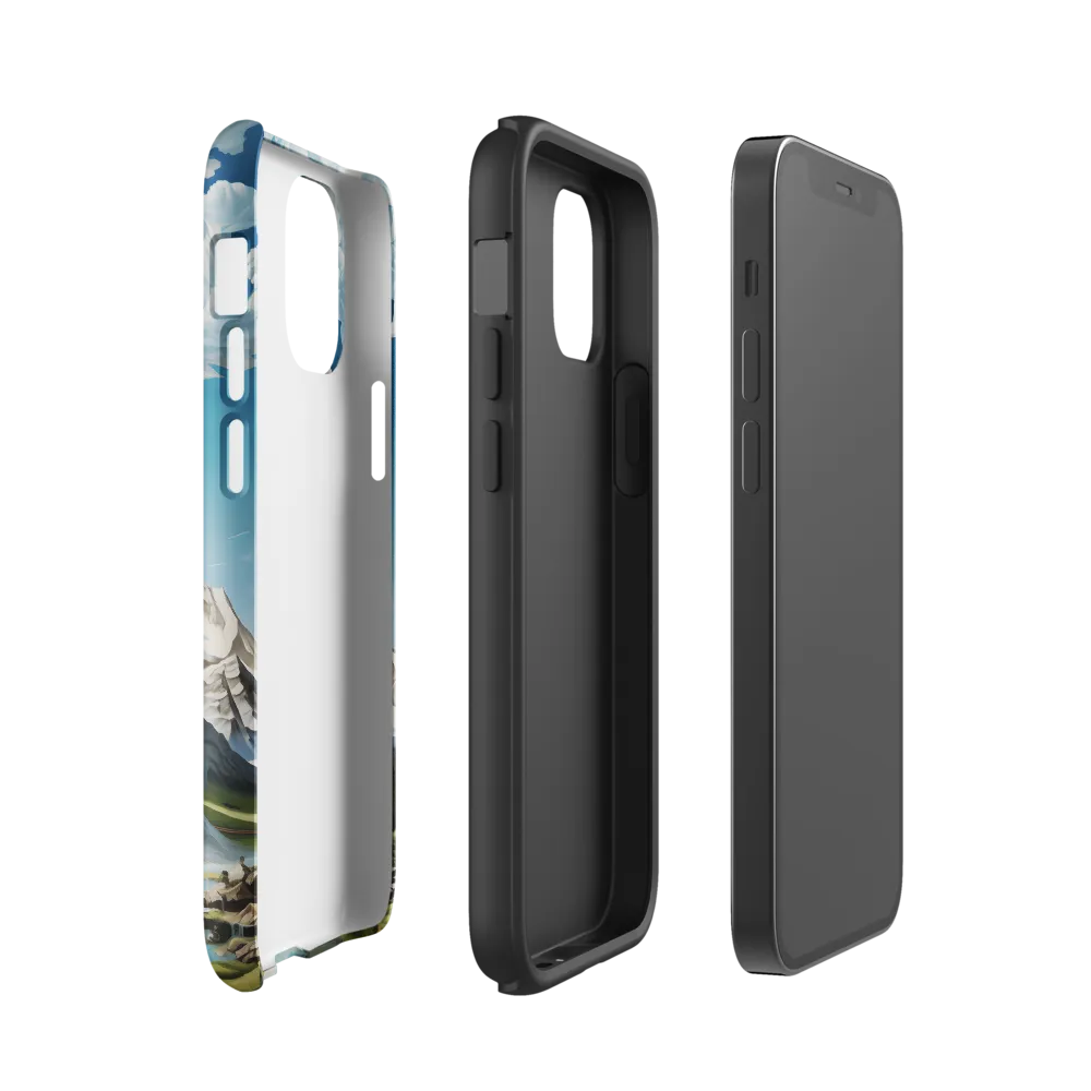 Majestic Cascade: A Mountain Masterpiece | Phone Case |  12 mini | Tough Case | Glossy