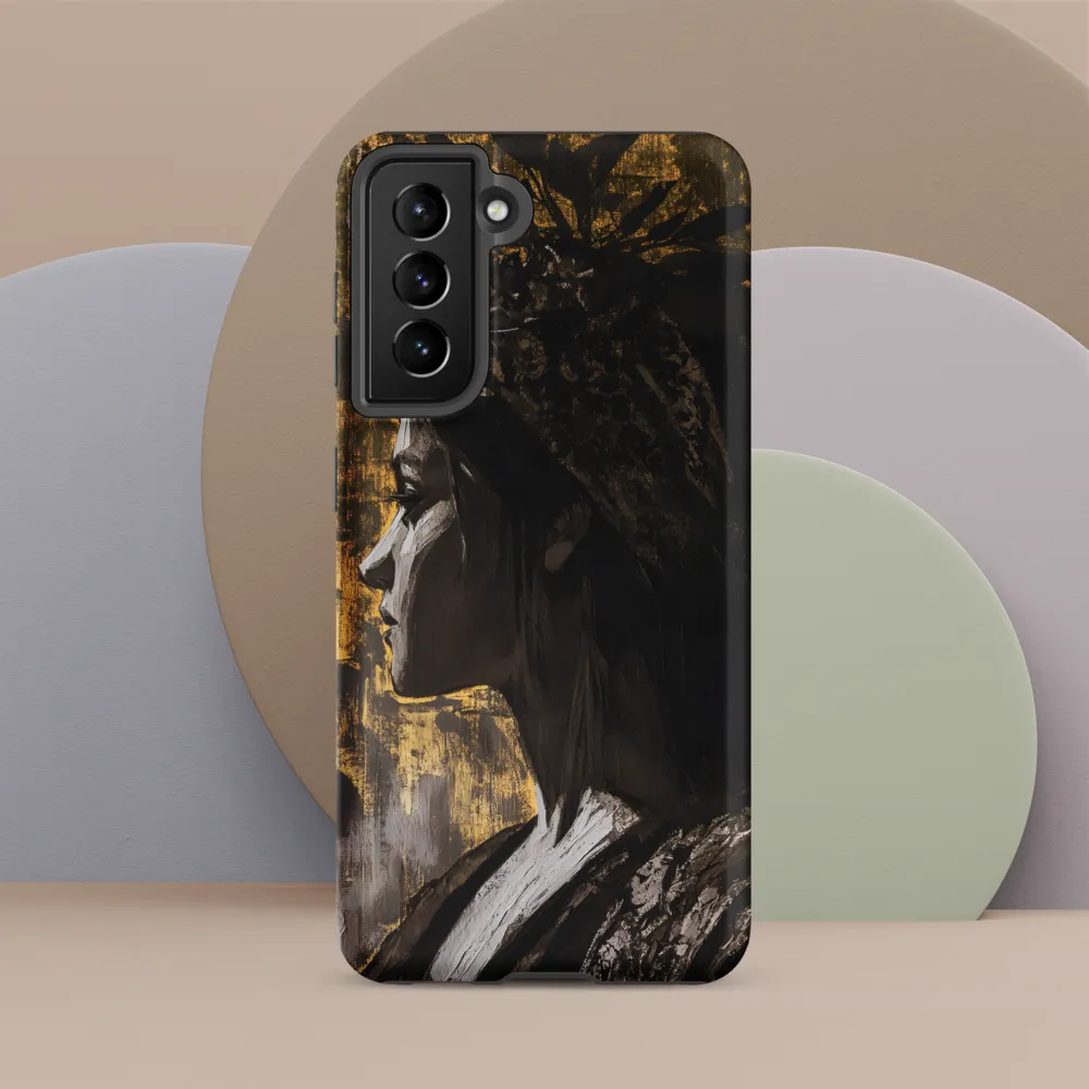 Golden Elegance: A Modern Profile Portrait