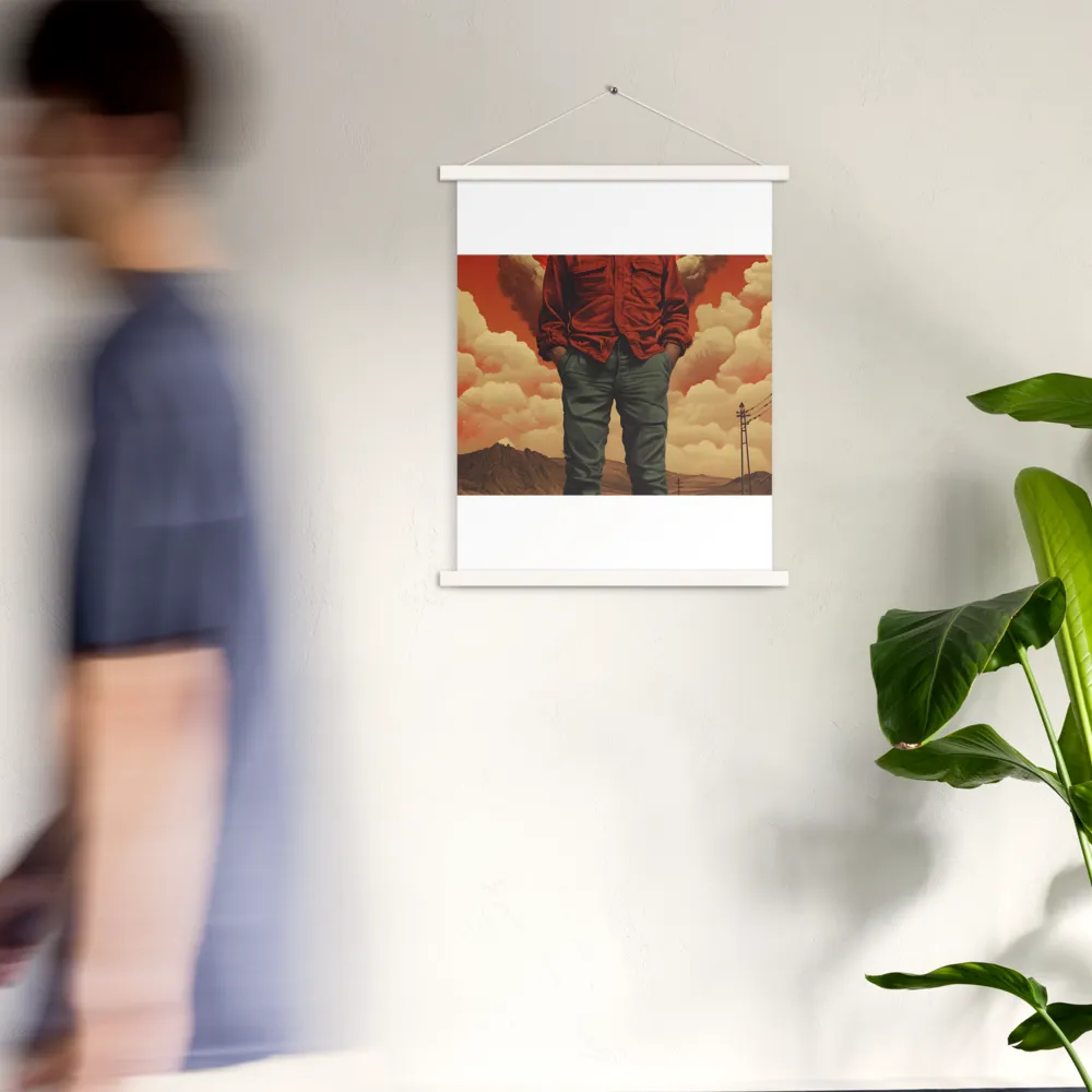Defiant Spirit in a Surreal Landscape | Poster With White Wood Hanger | 18″×24″