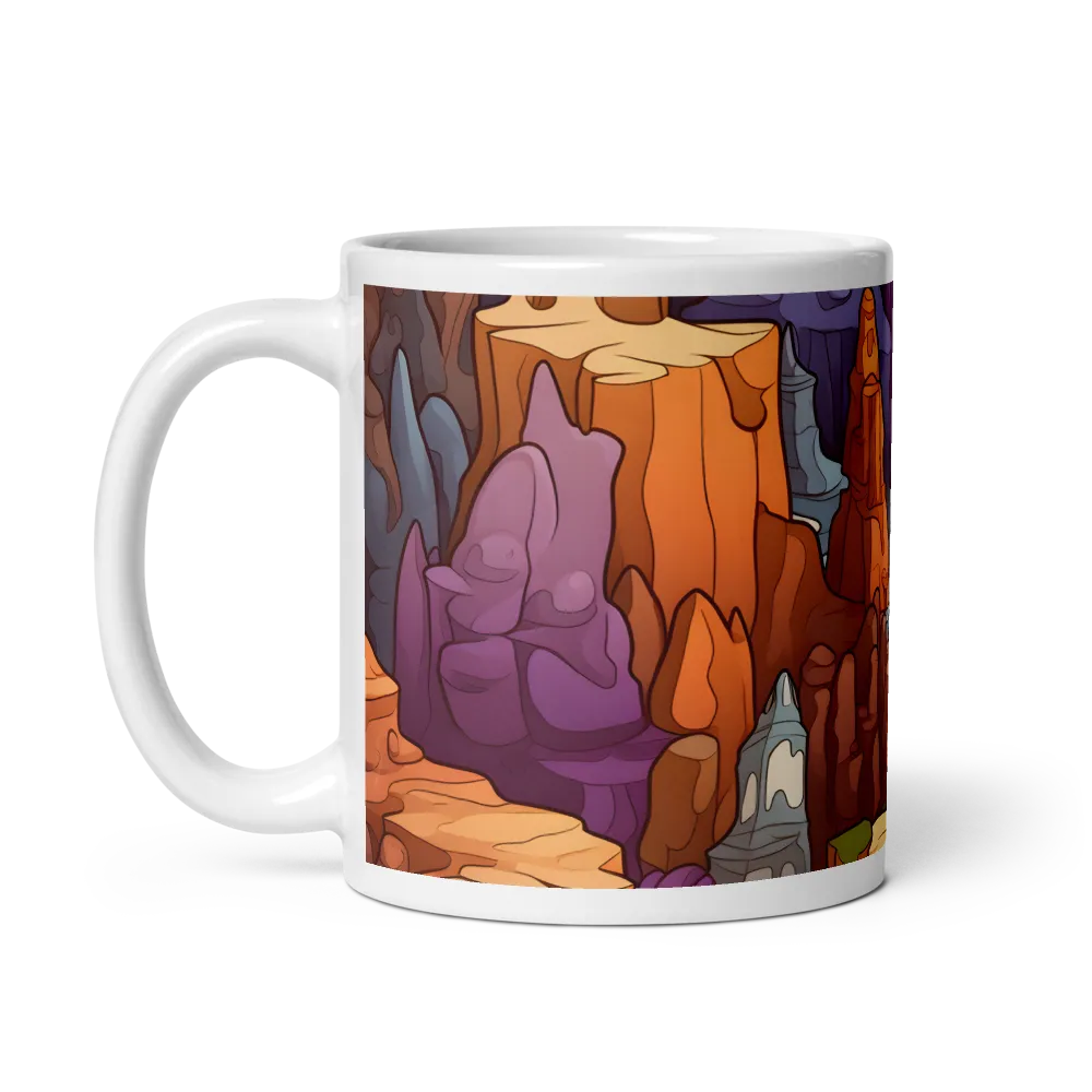 Vibrant Rockscape: A Digital Odyssey | Mug with White inside | 11 oz