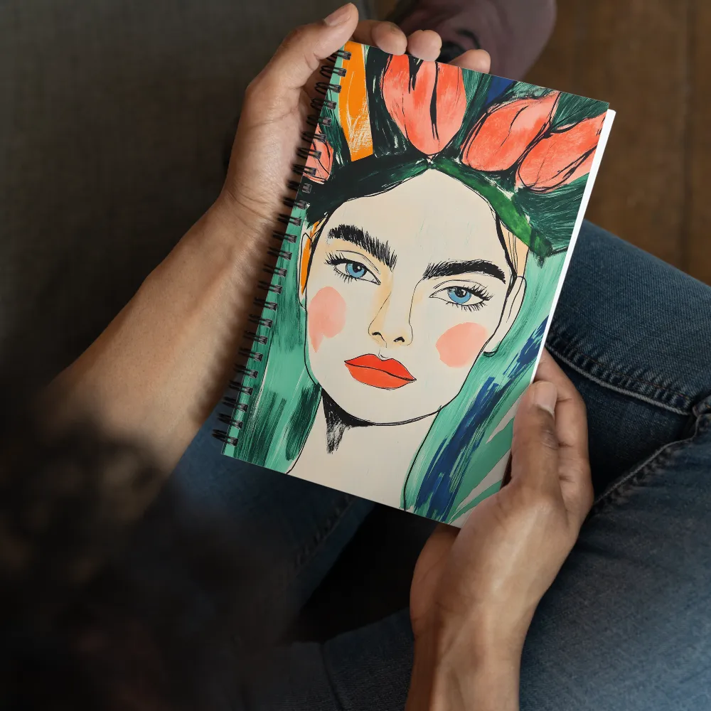 Radiant Bloom: A Serene Portrait | Spiral Notebook