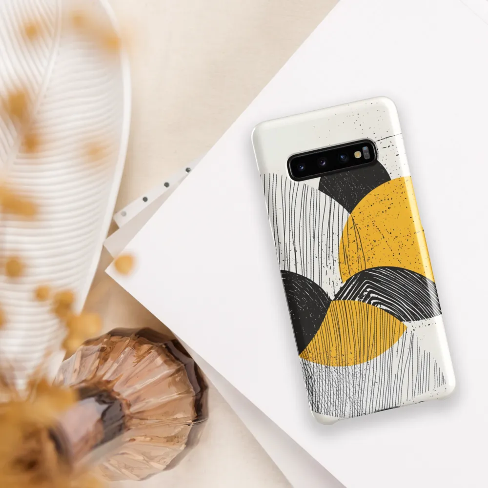 Dynamic Harmony in Black and Yellow | Phone Case |  S10 Plus | Snap Case | Glossy