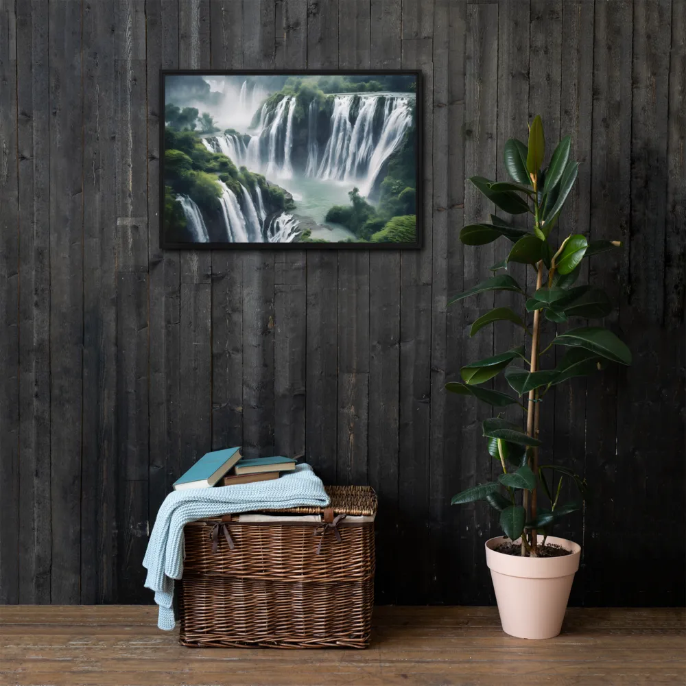 Whispers of the Cascades | Canvas with Black Frame | 20″×30″