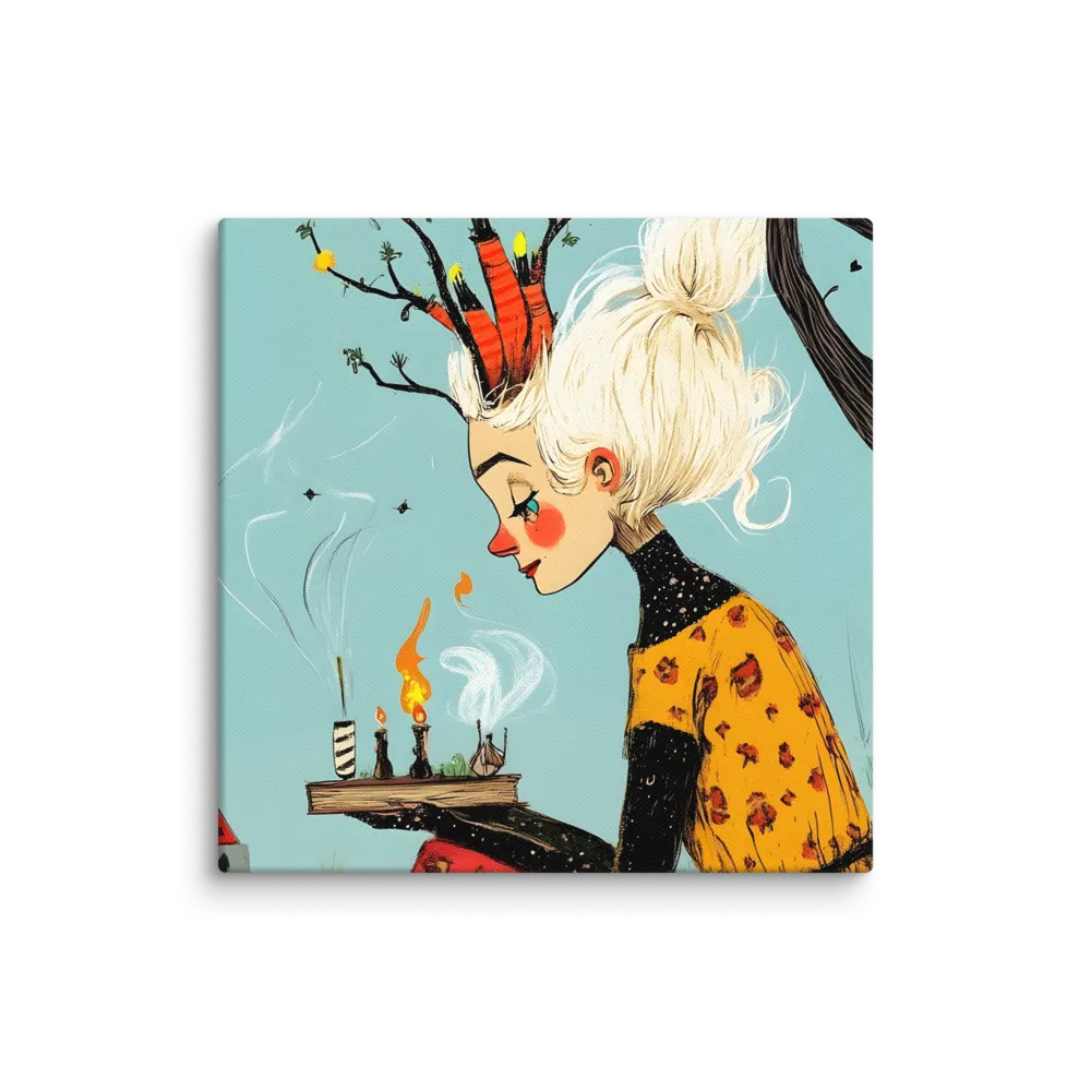 Whimsical Nature Girl | Canvas | 10″×10″