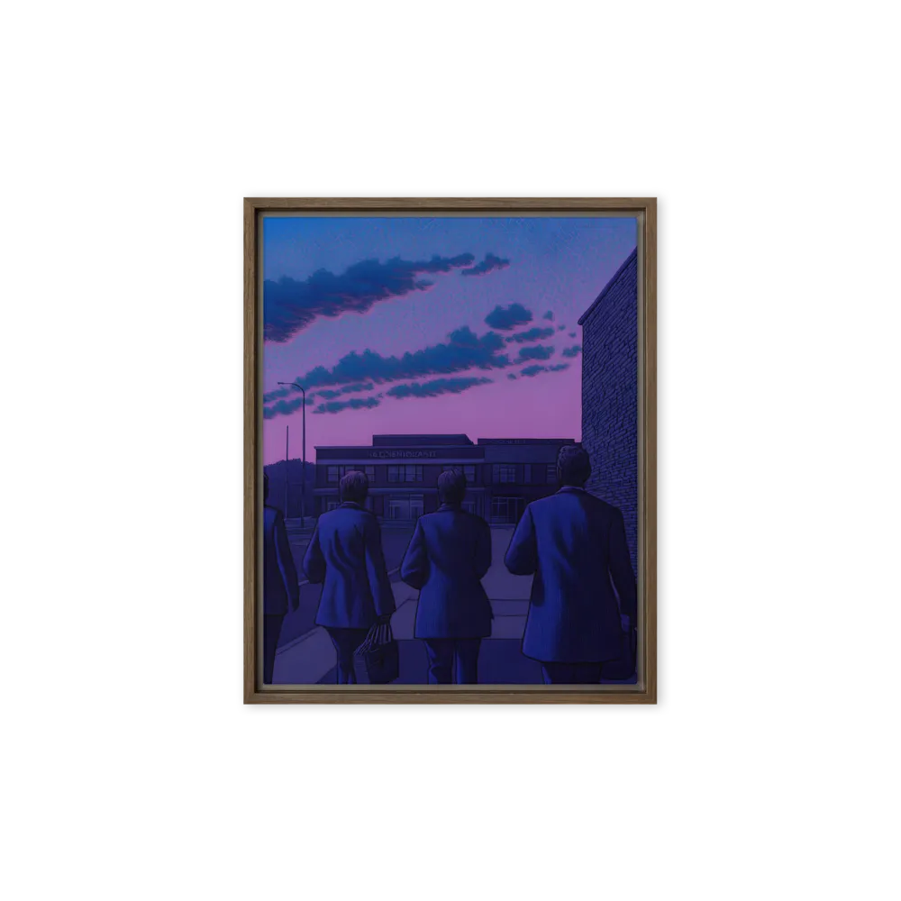The Twilight Stroll | Canvas with Brown Frame | 8″×10″