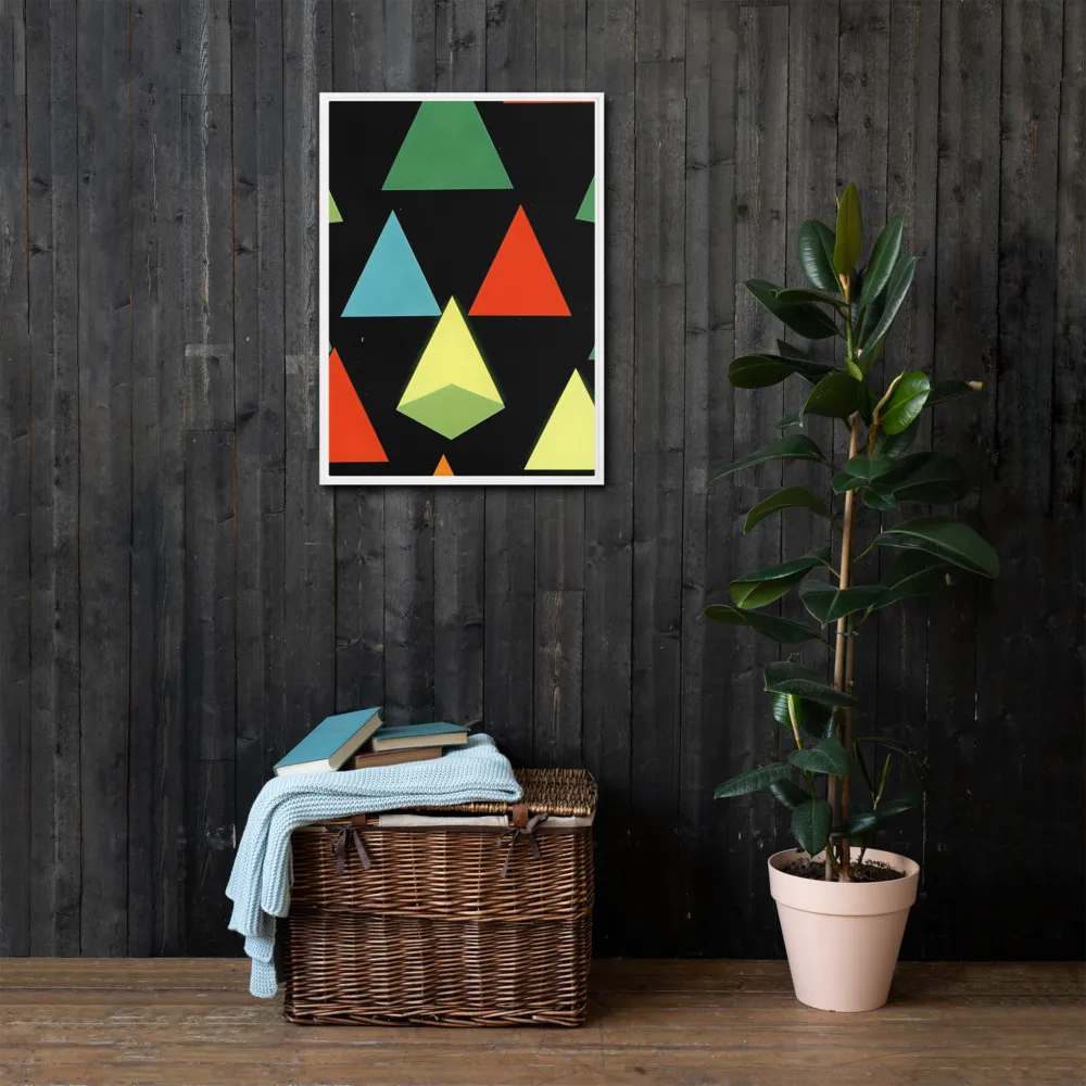 Geometric Harmony in Color | Canvas with White Frame | 20″×28″