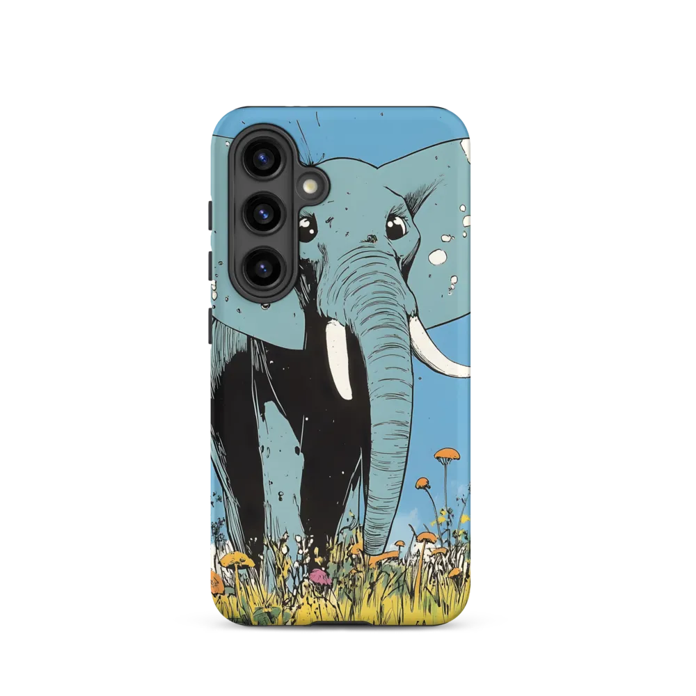 Whimsical Blue Elephant in Bloom