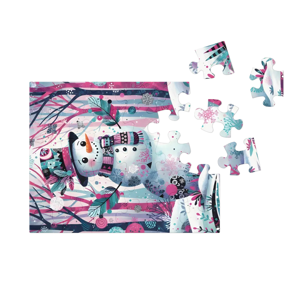 Enchanted Snowman 
 Jigsaw Puzzle in Tin Box