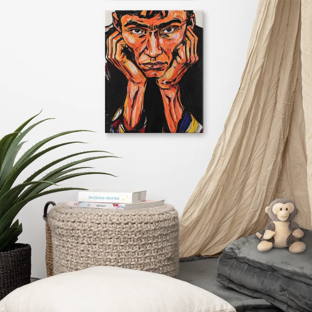 Contemplative Intensity: An Expressionist Portrait
