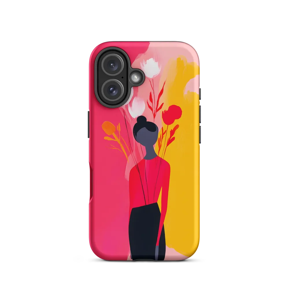 Floral Whimsy: A Modern Embrace | Phone Case |  16 | Tough Case | Matte