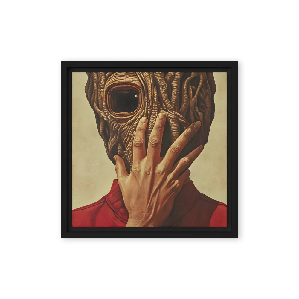 The Mask of Roots | Canvas with Black Frame | 12″×12″