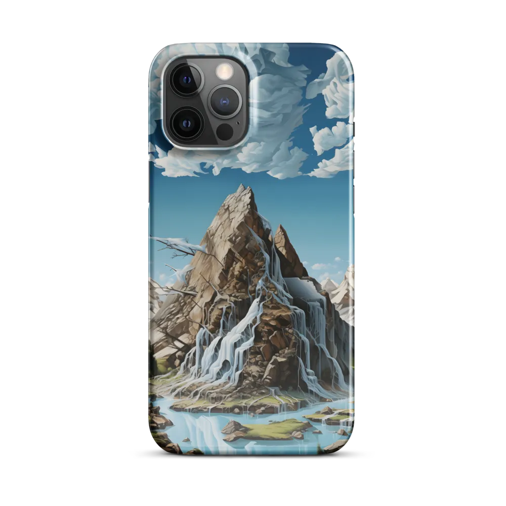 Majestic Cascade: A Mountain Masterpiece | Phone Case |  12 Pro Max | Snap Case | Glossy